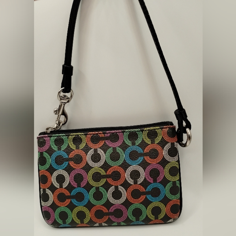 Coach Waverly Multicolor Patent Leather With Lavender Interior Wristlet - Picture 2 of 5
